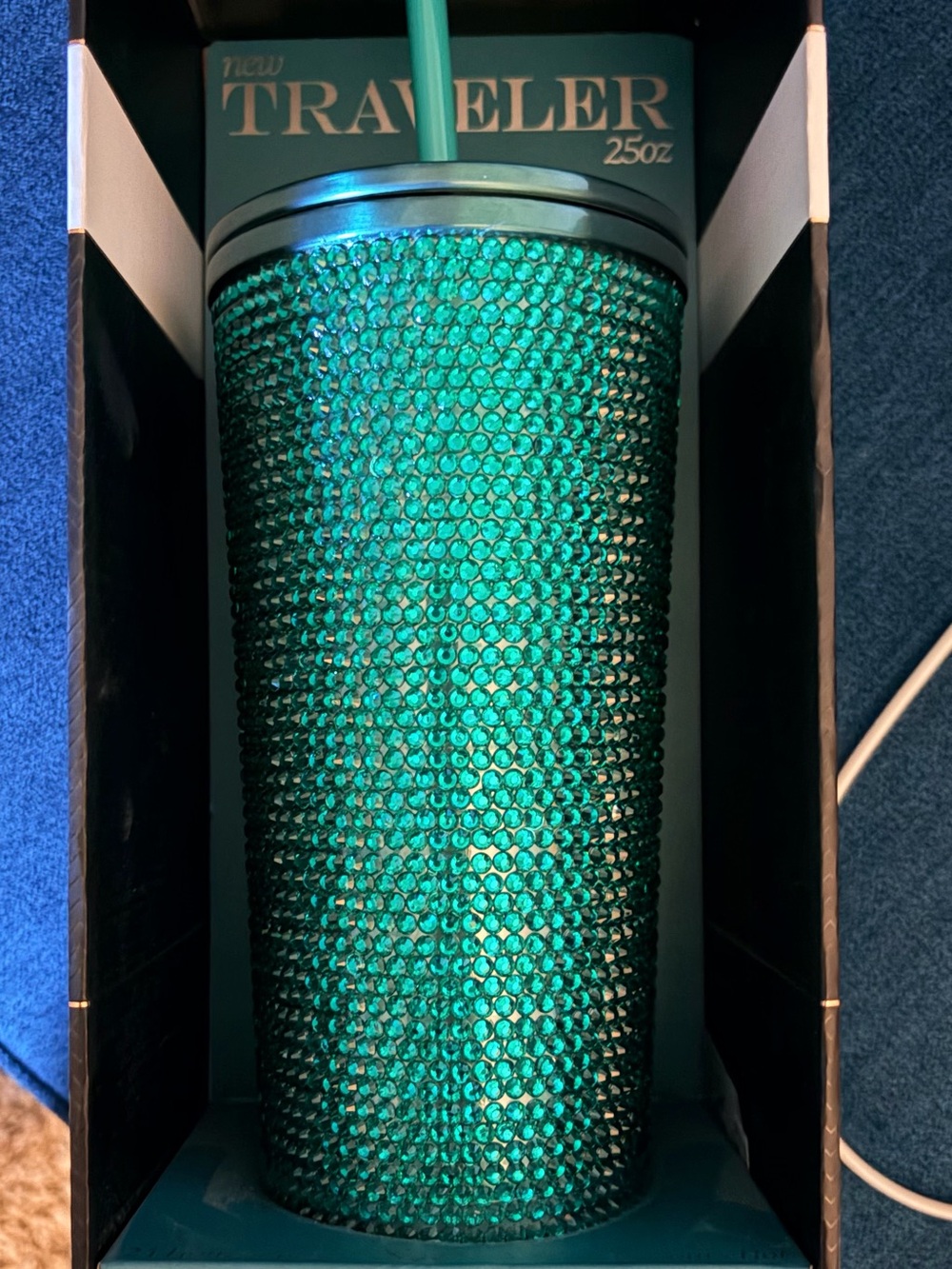 Traveler 25oz Emerald Green Crystal Studded Tumbler